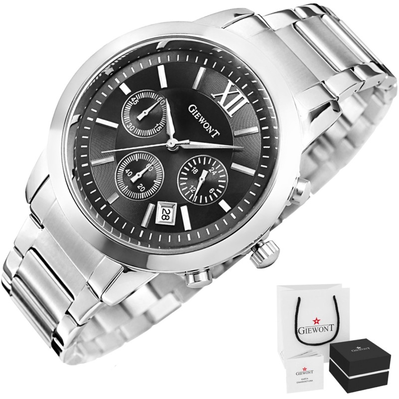 Zegarek Męski GIEWONT Apex Chrono GW6480-1 Chronograf Silver/Black
