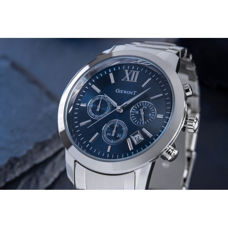 Zegarek Męski GIEWONT Apex Chrono GW6480-2 Chronograf Silver/Blue