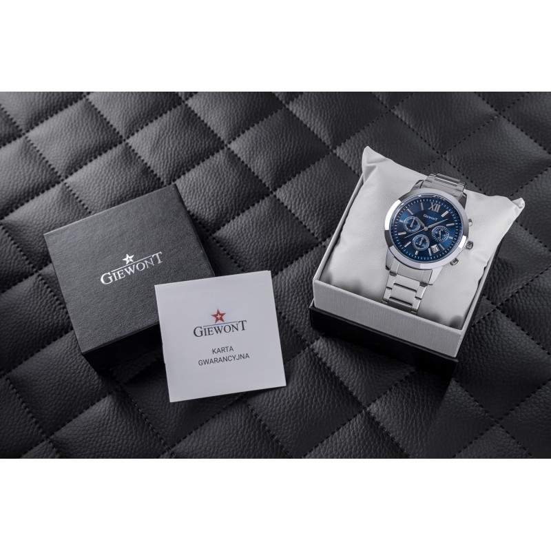 Zegarek Męski GIEWONT Apex Chrono GW6480-2 Chronograf Silver/Blue