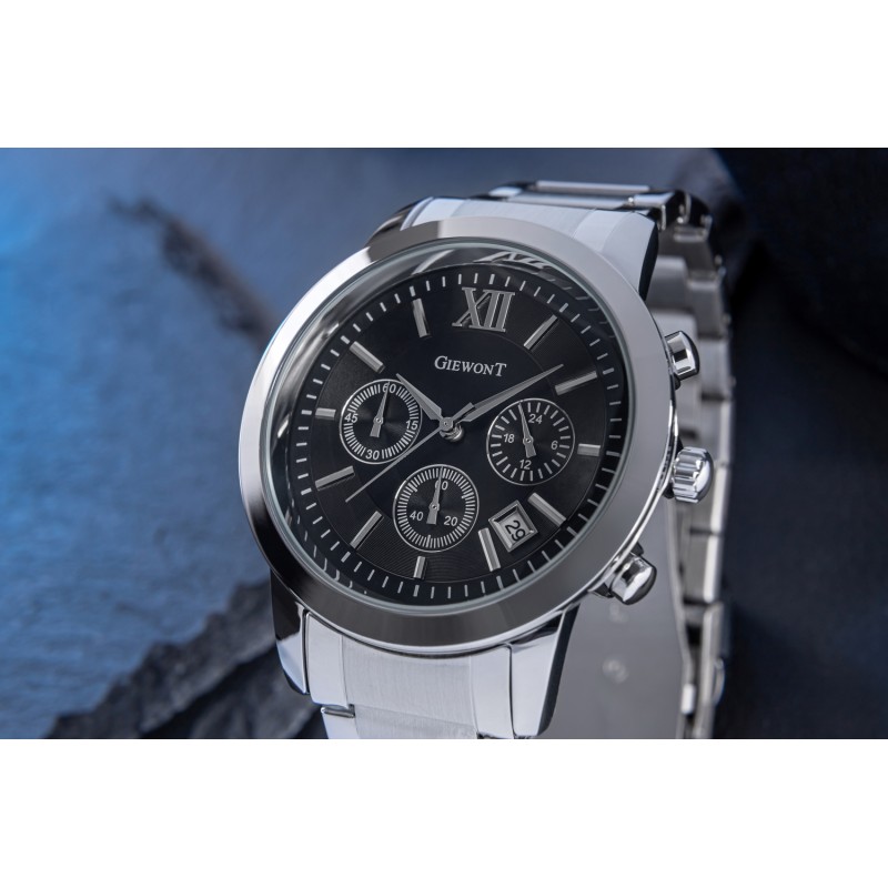 Zegarek Męski GIEWONT Apex Chrono GW6480-1 Chronograf Silver/Black