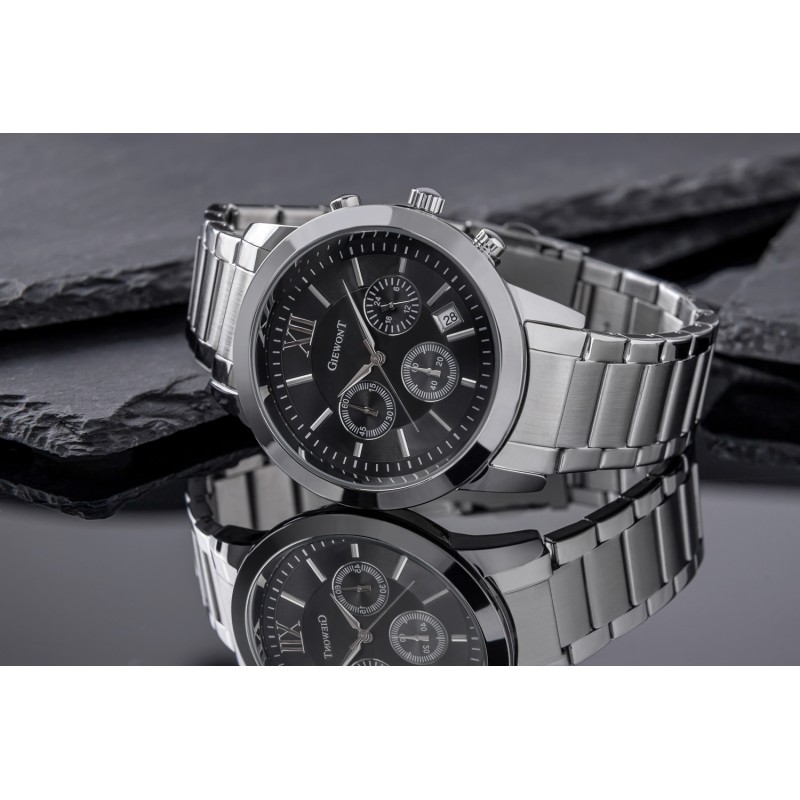 Zegarek Męski GIEWONT Apex Chrono GW6480-1 Chronograf Silver/Black