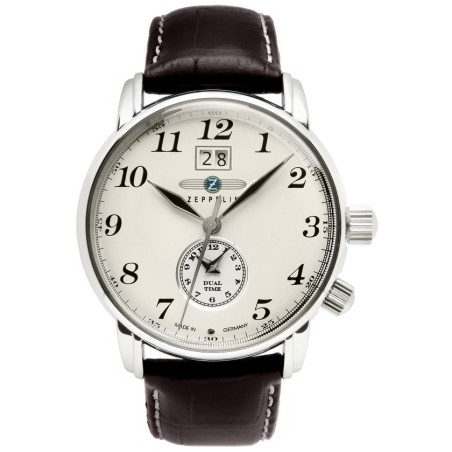 Zegarek Męski ZEPPELIN LZ127 Graf Zeppelin Dual Time 7644-5 + BOX