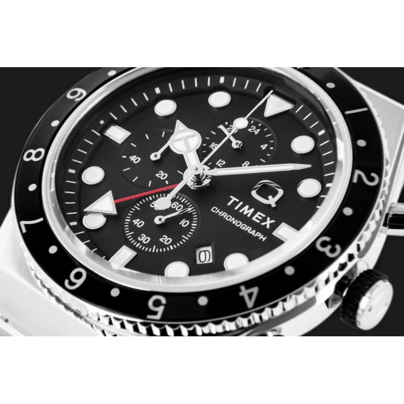 Zegarek Męski TIMEX Q Timex 3-Time Zone Chronograph TW2V69800 + BOX