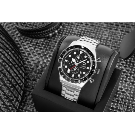 Zegarek Męski TIMEX Q Timex 3-Time Zone Chronograph TW2V69800 + BOX