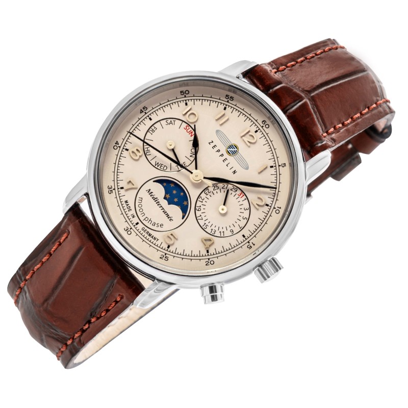 Zegarek Dęmski ZEPPELIN LZ121 Mediterranee Moonphase 9637-5 + BOX