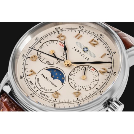 Zegarek Dęmski ZEPPELIN LZ121 Mediterranee Moonphase 9637-5 + BOX