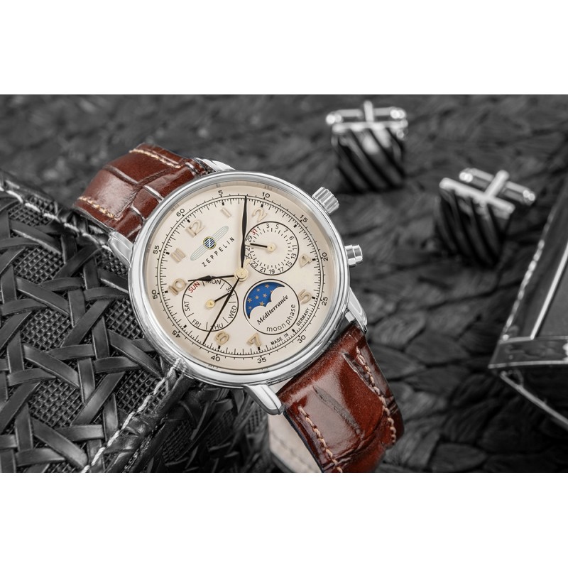Zegarek Dęmski ZEPPELIN LZ121 Mediterranee Moonphase 9637-5 + BOX