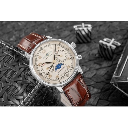 Zegarek Dęmski ZEPPELIN LZ121 Mediterranee Moonphase 9637-5 + BOX