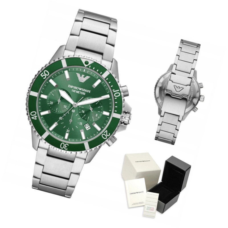 Zegarek męski Emporio Armani AR11500 World Explorer / Diver Chronograph + BOX.