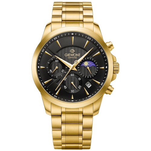 Zegarek Męski Giewont Chronograph Sapphire Złoto Czarny GW9460-B4