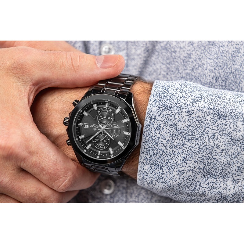 Zegarek Męski Giewont Chronograph Sapphire Czarny GW7290-B1