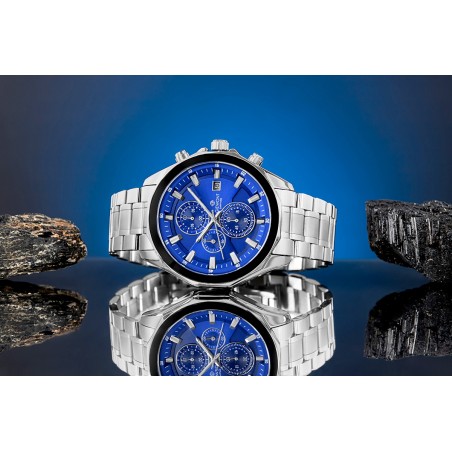 Zegarek Męski Giewont Chronograph Sapphire Srebrno Niebieski GW7290-B3