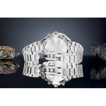 Zegarek Męski Giewont Chronograph Sapphire Srebrno Niebieski GW7290-B3