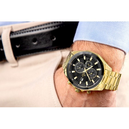 Zegarek Męski Giewont Chronograph Sapphire Złoto Czarny GW7290-B4