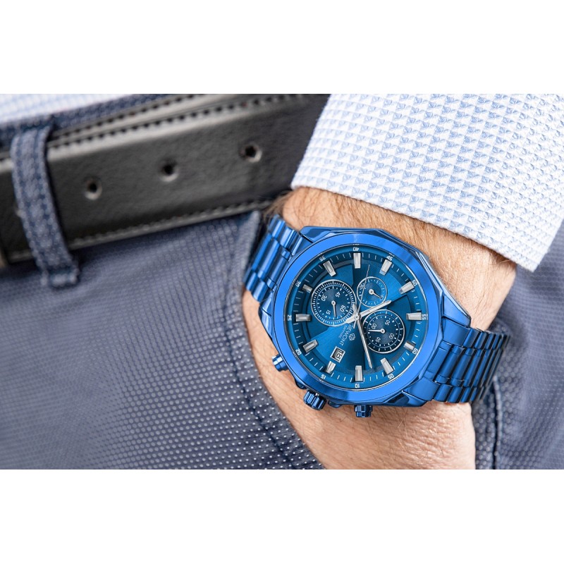 Zegarek Męski Giewont Chronograph Sapphire Niebieski GW7290-B5