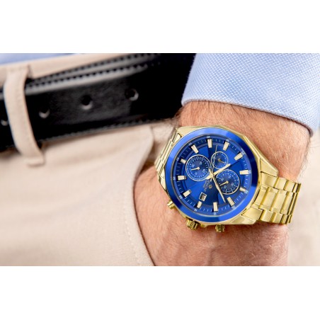 Zegarek Męski Giewont Chronograph Sapphire Złoto Niebieski GW7290-B6