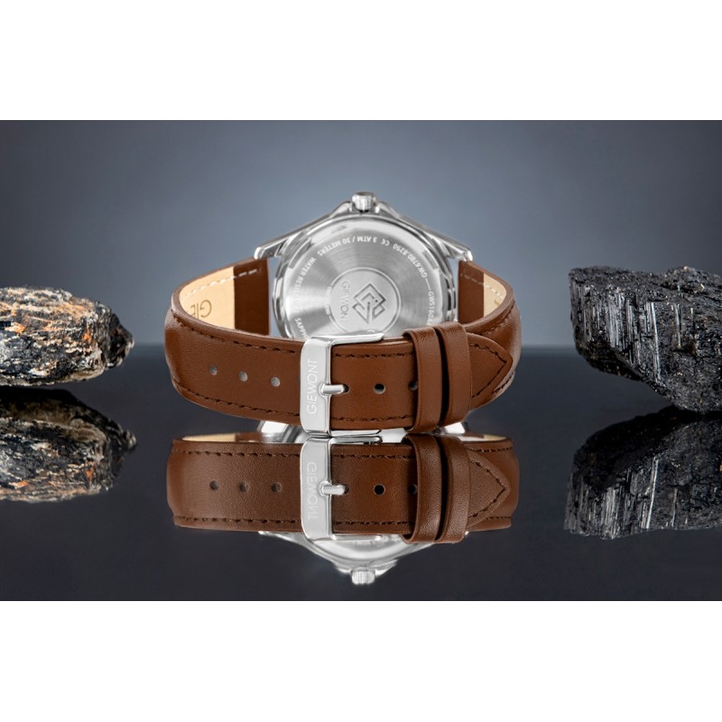 Zegarek Męski Giewont Elegance Sapphire Brązowo Niebieski GW5160-A4