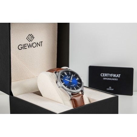 Zegarek Męski Giewont Elegance Sapphire Brązowo Niebieski GW5160-A4