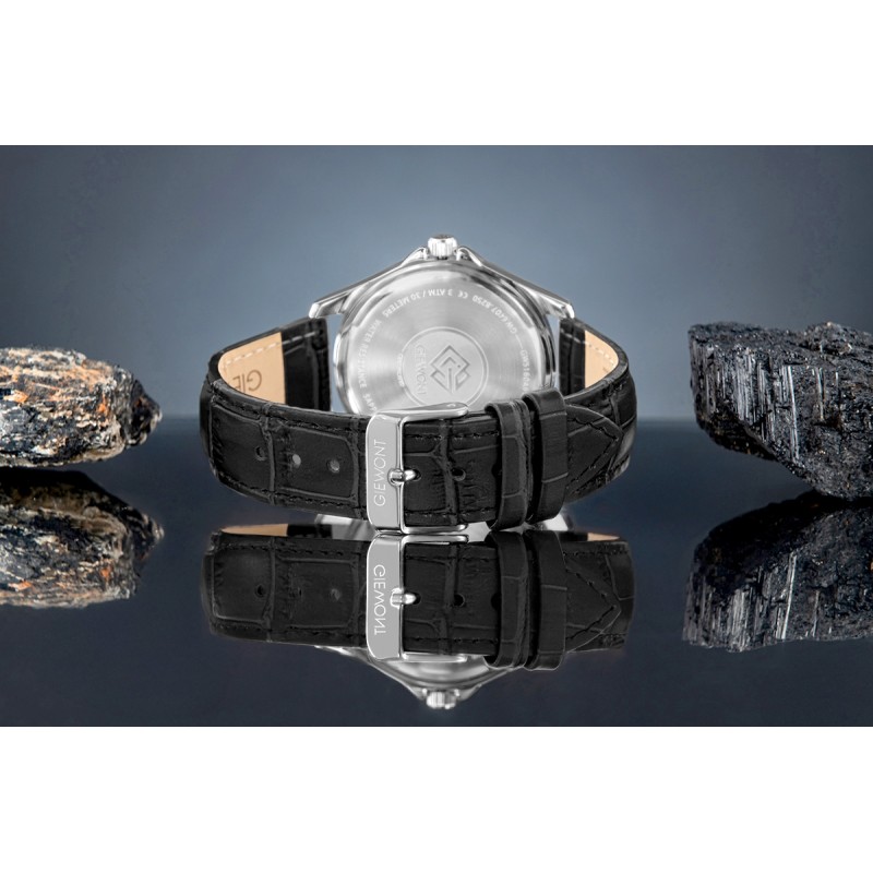 Zegarek Męski Giewont Elegance Sapphire Czarno Niebieski GW5160-A6
