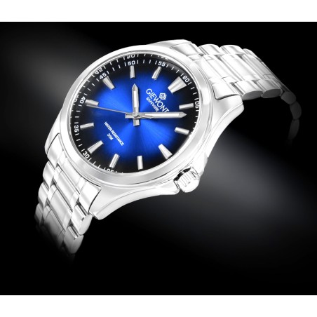 Zegarek Męski Giewont Elegance Sapphire Srebrno Niebieski GW5160-B3