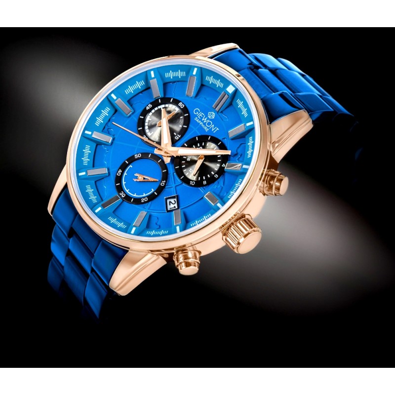 Zegarek Męski Giewont Chronograph Sapphire Niebieski GW4580-B5