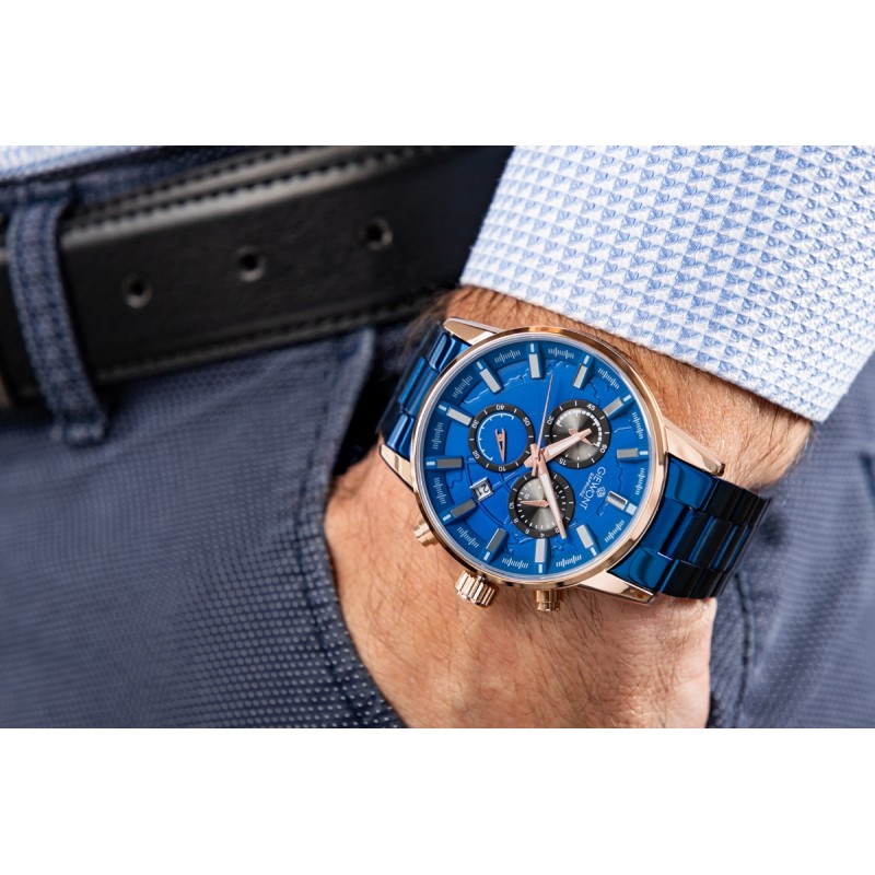 Zegarek Męski Giewont Chronograph Sapphire Niebieski GW4580-B5