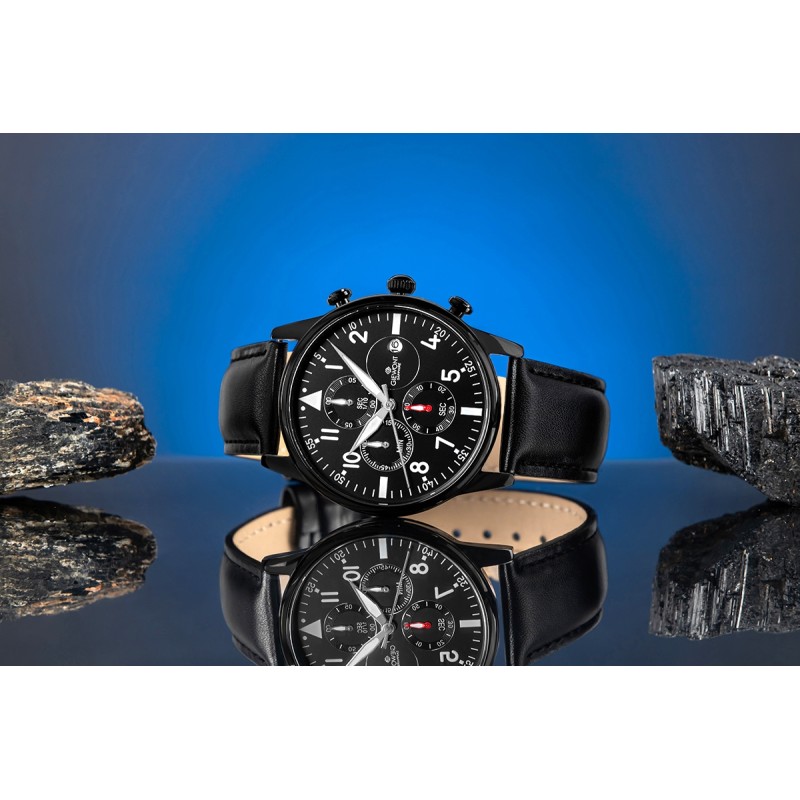 Zegarek Męski Giewont Chronograph Sapphire Czarny GW5630-A1