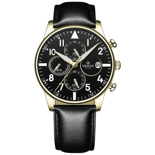 Zegarek Męski Giewont Chronograph Sapphire Czarno Złoty GW5630-A4