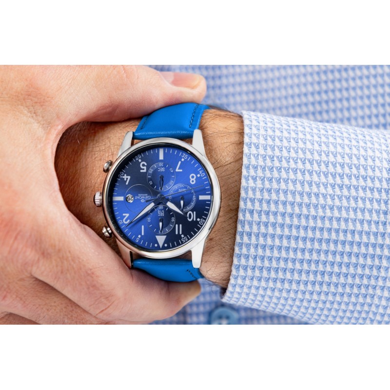 Zegarek Męski Giewont Chronograph Sapphire Niebieski GW5630-A5