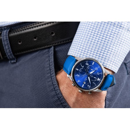 Zegarek Męski Giewont Chronograph Sapphire Niebieski GW5630-A5