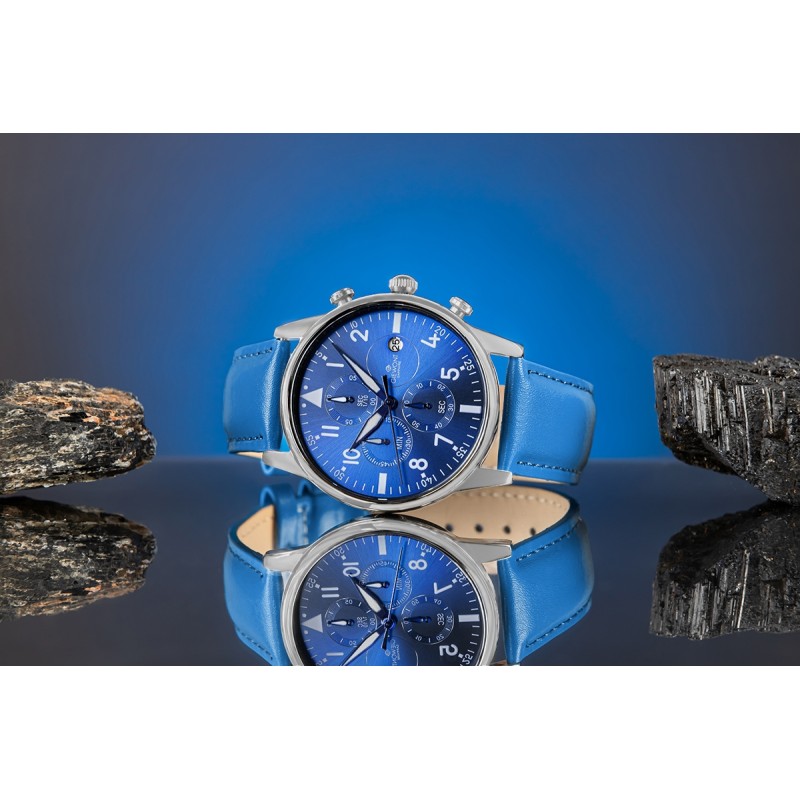 Zegarek Męski Giewont Chronograph Sapphire Niebieski GW5630-A5