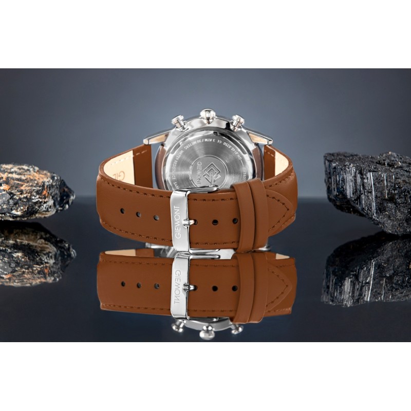 Zegarek Męski Giewont Chronograph Sapphire Brązowo Niebieski GW5630-A6