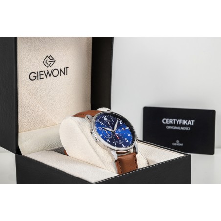 Zegarek Męski Giewont Chronograph Sapphire Brązowo Niebieski GW5630-A6