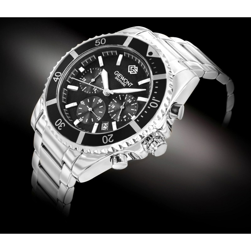 Zegarek Męski Giewont Chronograph Sapphire Srebrny GW3970-B2