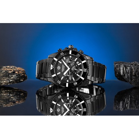 Zegarek Męski Giewont Chronograph Sapphire Czarny GW3970-B4
