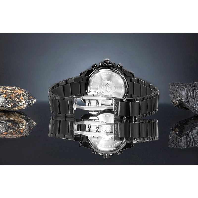 Zegarek Męski Giewont Chronograph Sapphire Czarny GW3970-B4