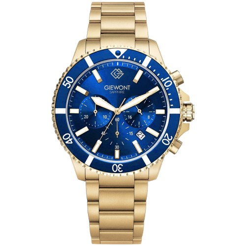 Zegarek Męski Giewont Chronograph Sapphire Złoto Niebieski GW3970-B6