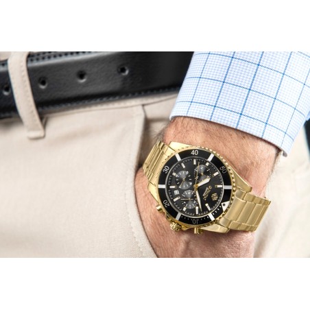 Zegarek Męski Giewont Chronograph Sapphire Złoto Czarny GW3970-B7