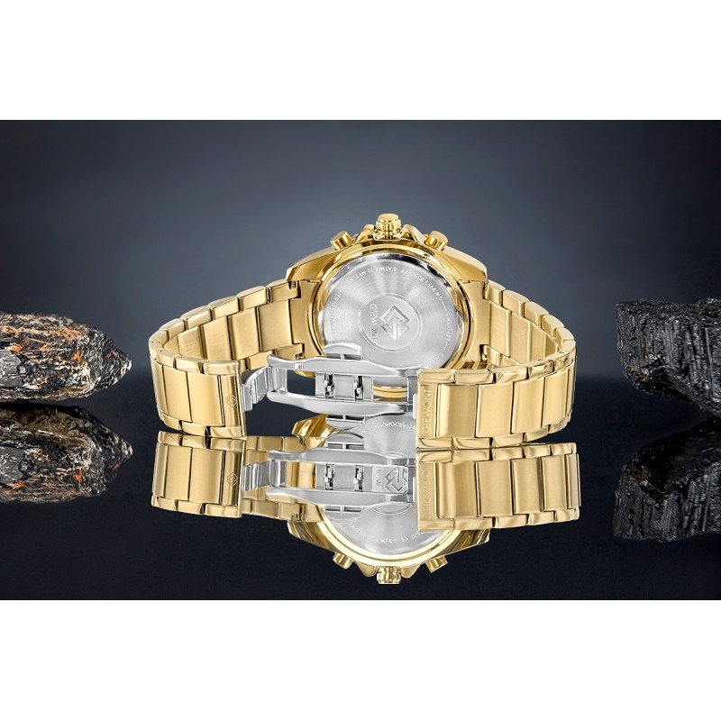 Zegarek Męski Giewont Chronograph Sapphire Złoto Czarny GW3970-B7
