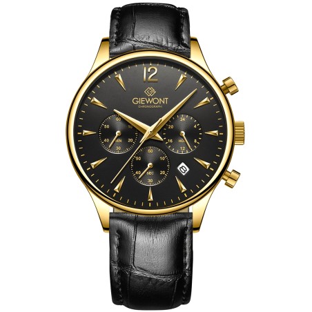 Zegarek Męski Giewont Chronograph Sapphire Czarno Złoty GW6310-A4