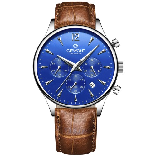 Zegarek Męski Giewont Chronograph Sapphire Brązowo Niebieski GW6310-A5