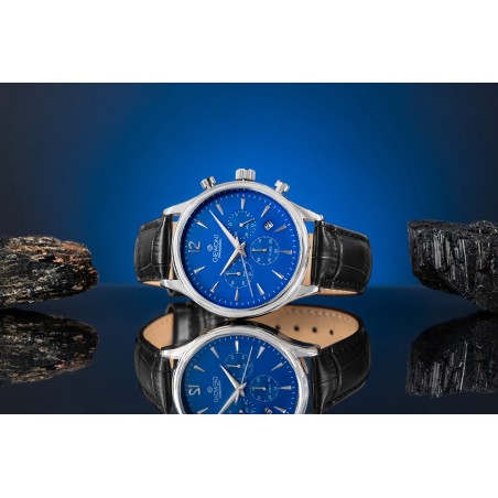 Zegarek Męski Giewont Chronograph Sapphire Czarno Niebieski GW6310-A3