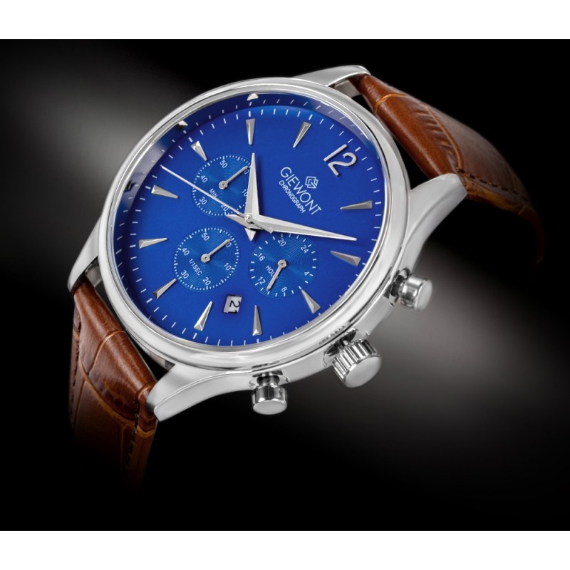 Zegarek Męski Giewont Chronograph Sapphire Brązowo Niebieski GW6310-A5