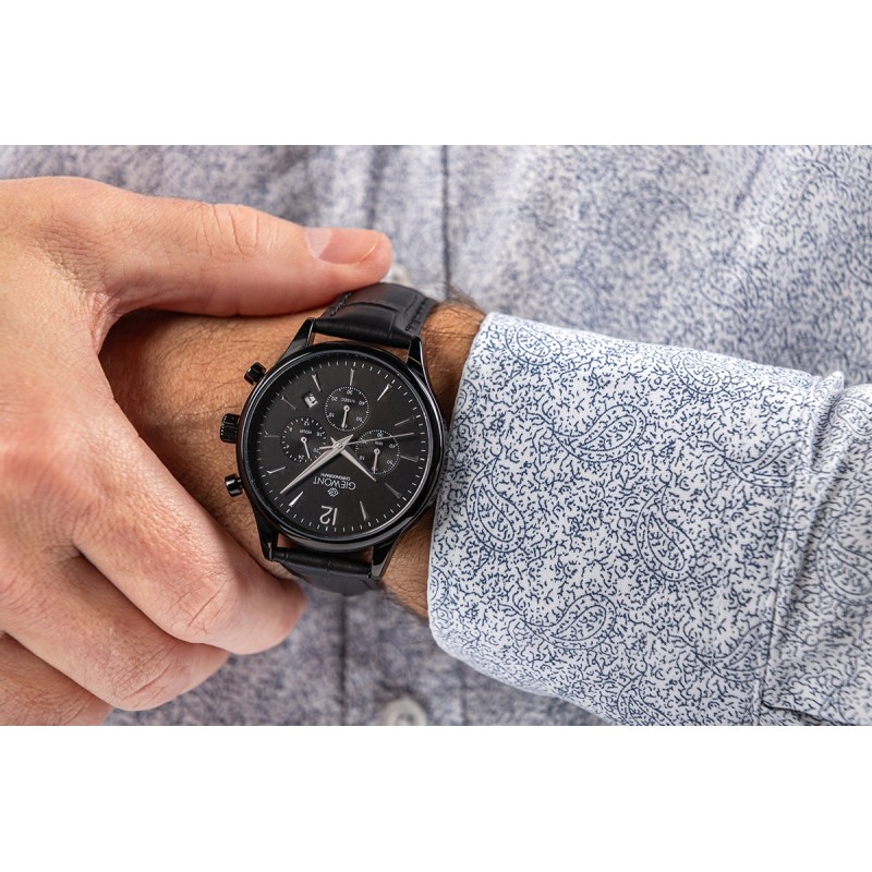 Zegarek Męski Giewont Chronograph Sapphire Czarny GW6310-A1