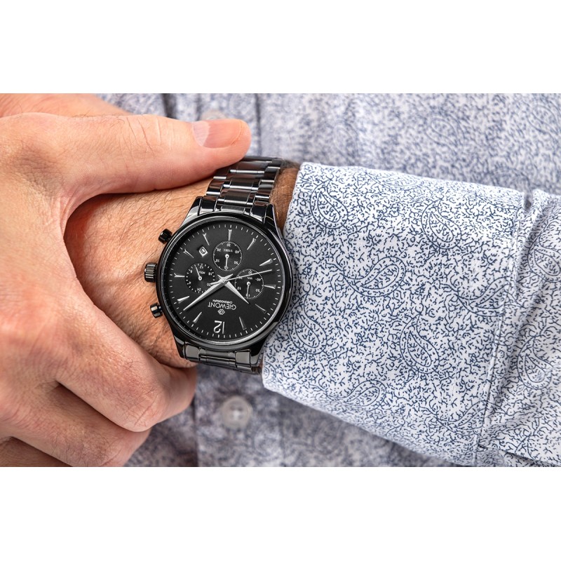 Zegarek Męski Giewont Chronograph Sapphire Czarny GW6310-B1