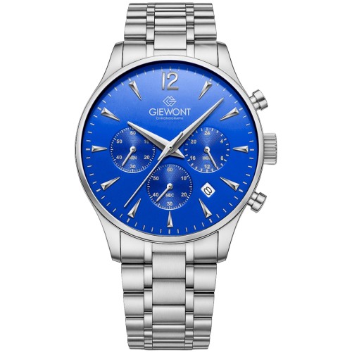 Zegarek Męski Giewont Chronograph Sapphire Srebrno Niebieski GW6310-B3
