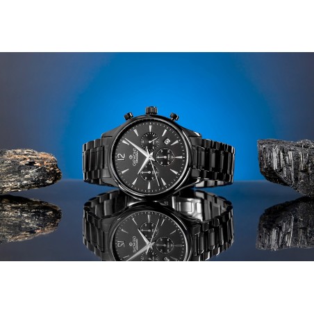 Zegarek Męski Giewont Chronograph Sapphire Czarny GW6310-B1
