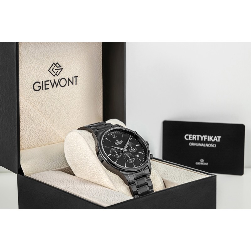 Zegarek Męski Giewont Chronograph Sapphire Czarny GW6310-B1
