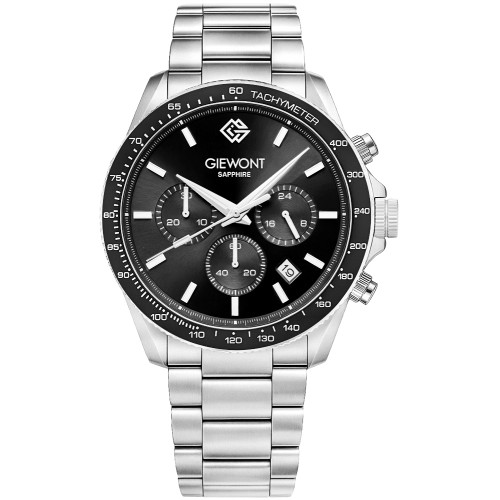 Zegarek Męski Giewont Chronograph Sapphire Srebrno Czarny GW3520-B2