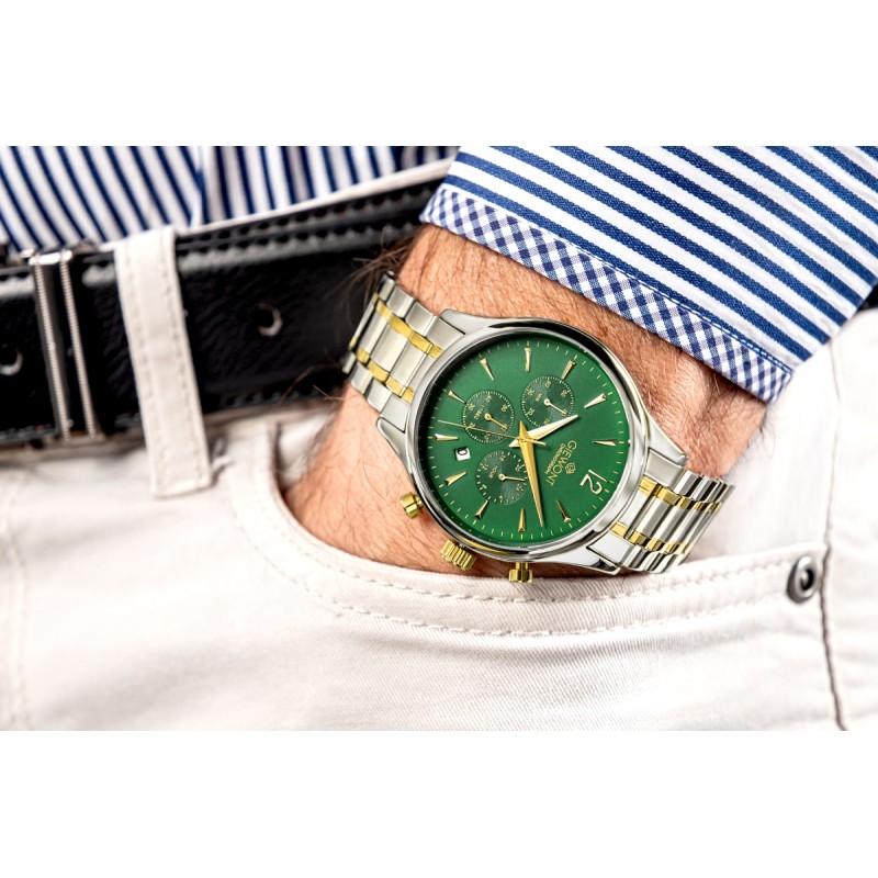 Zegarek Męski Giewont Chronograph Sapphire Zielony GW6310-B6